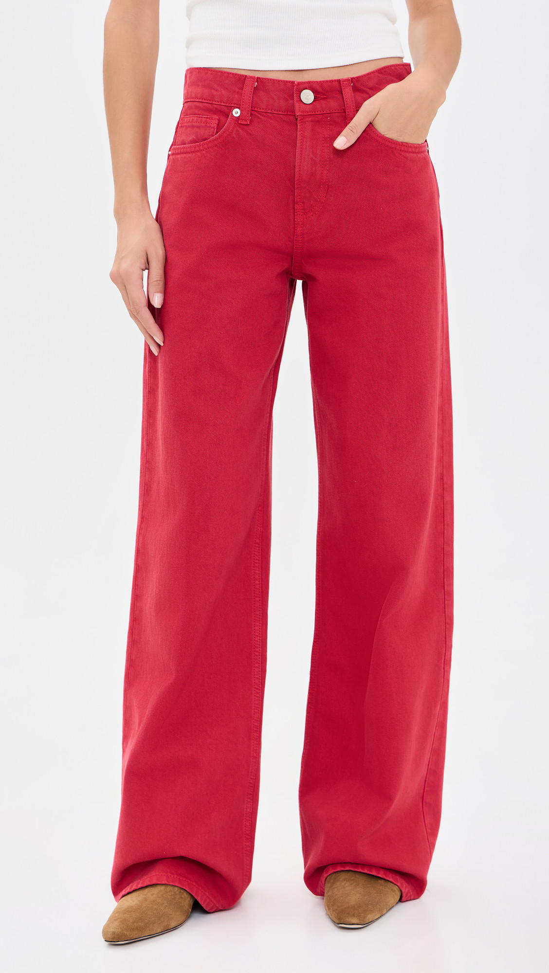 Cary Slouchy Wide Leg Jeans - Lipstick | Shopbop