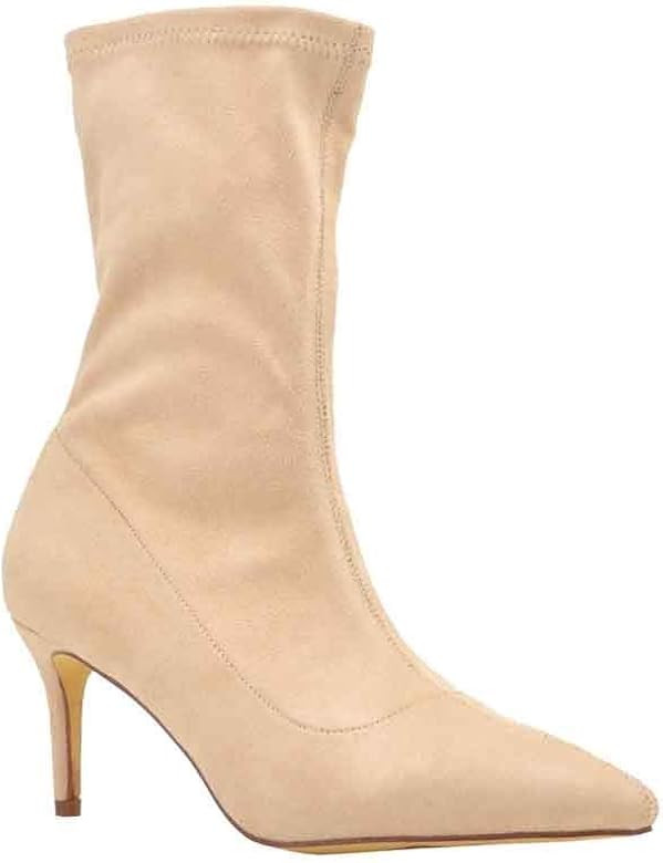 Women's Pointed Toe Mid Calf Ankle Shoe Boots Low Kitten Heel Short Booties | Amazon (US)