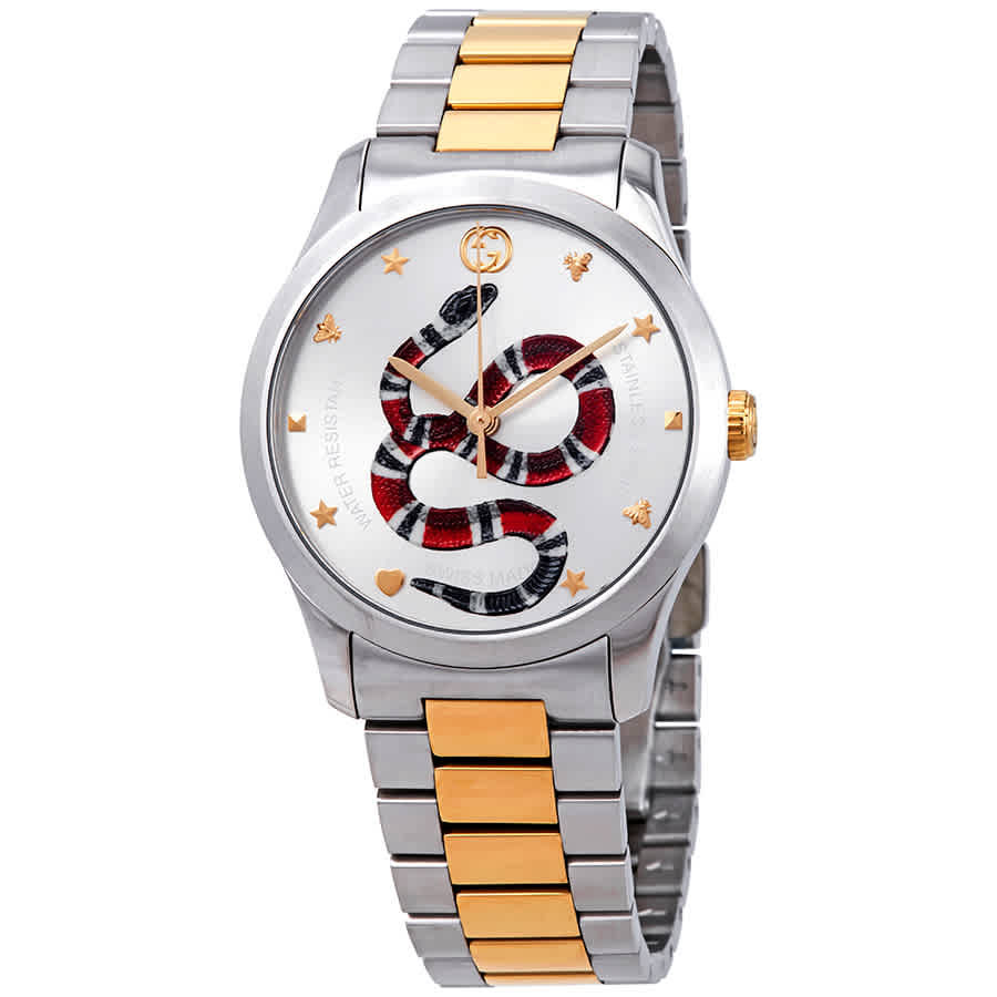 Gucci G-Timeless Silver with Snake Motiif Dial Watch YA1264075 | Jomashop.com & JomaDeals.com