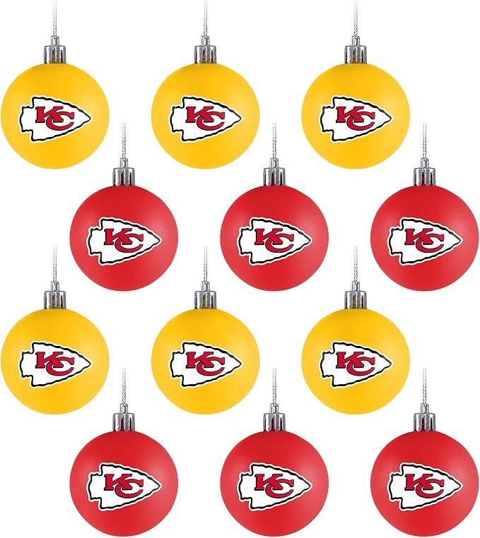 foco NFL Team Logo 12-Pack Ball Hanging Tree Holiday Ornament Set | Amazon (US)