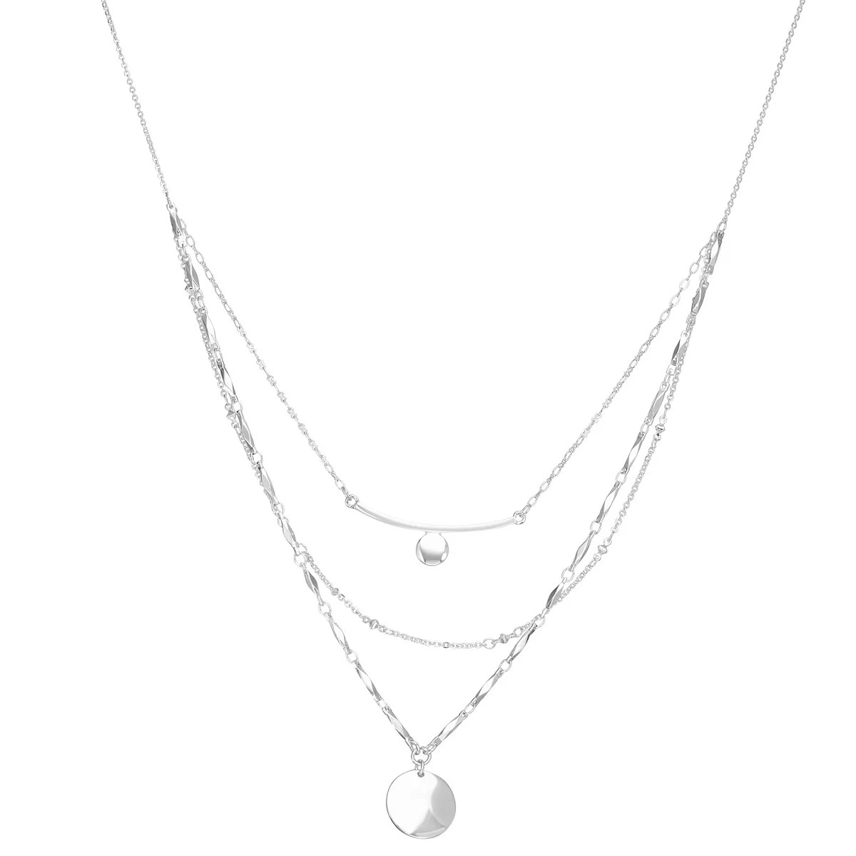 Nine West Multi-Row Circle Pendant Necklace | Kohl's