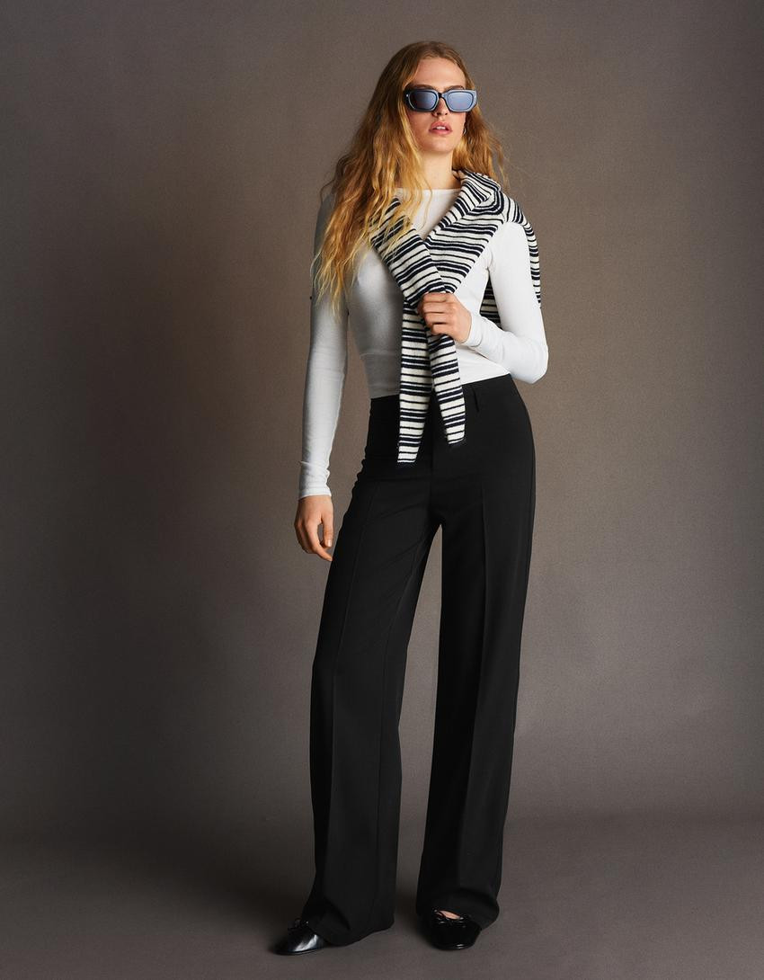 Hose mit weitem Bein - Hosen - Damen | Bershka DE