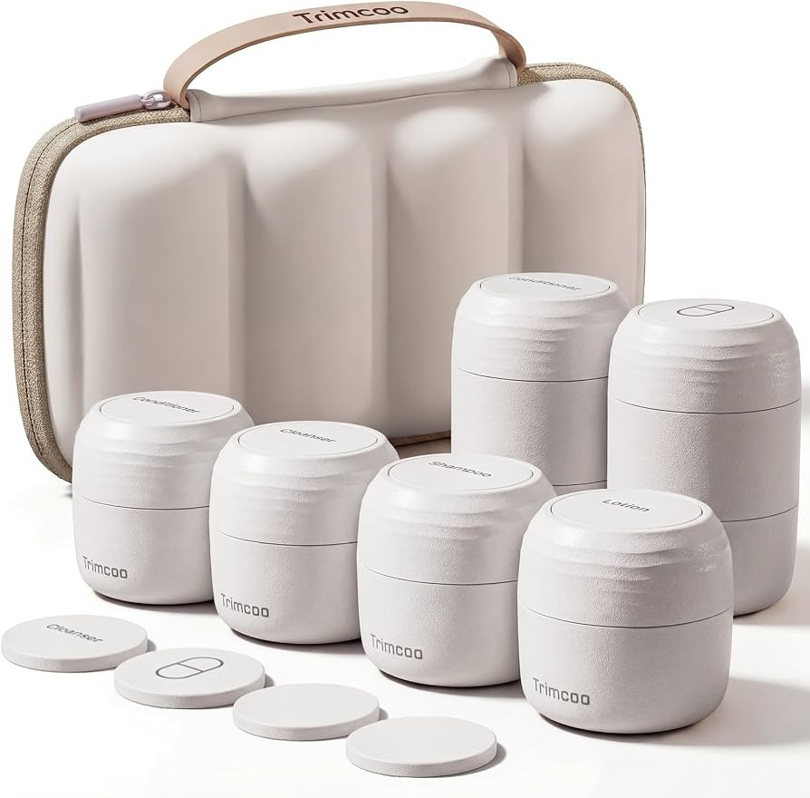Travel Toiletry Jar Set - 6Pcs Leakproof Travle Containers Includes 4x30ml, 2x60ml & 10xMagnetic ... | Amazon (US)