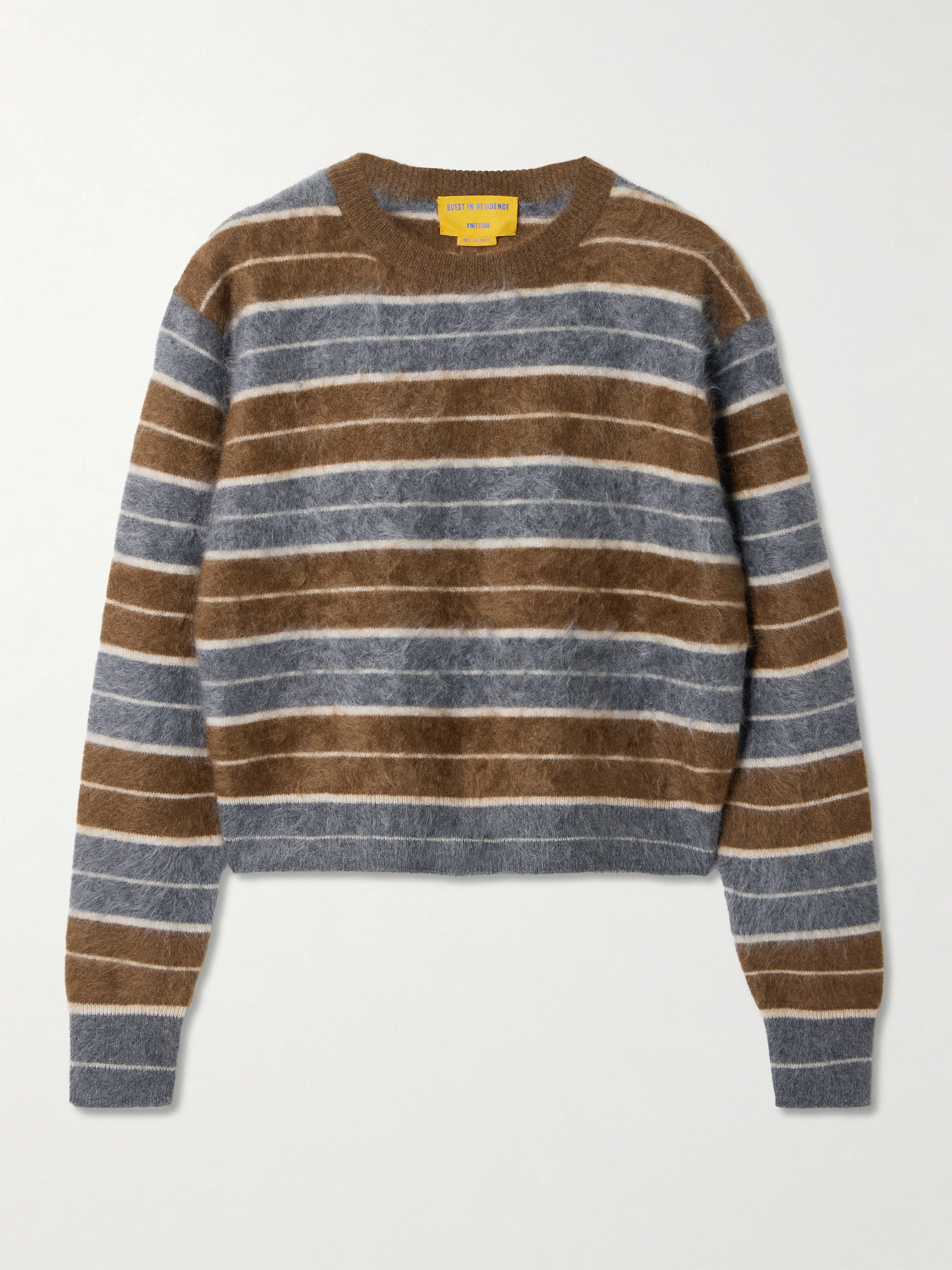 Guest In Residence - Grizzly Striped Brushed-cashmere Sweater - Brown | NET-A-PORTER (US)