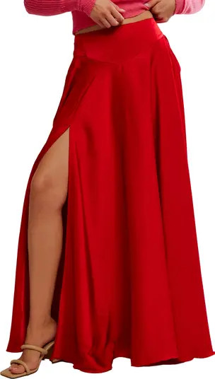 Chilco Side Slit Satin Maxi Skirt | Nordstrom
