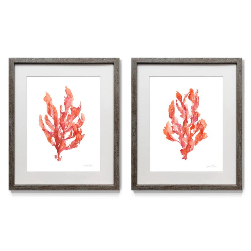 " Coral Kelp I " 2 - Pieces | Wayfair North America
