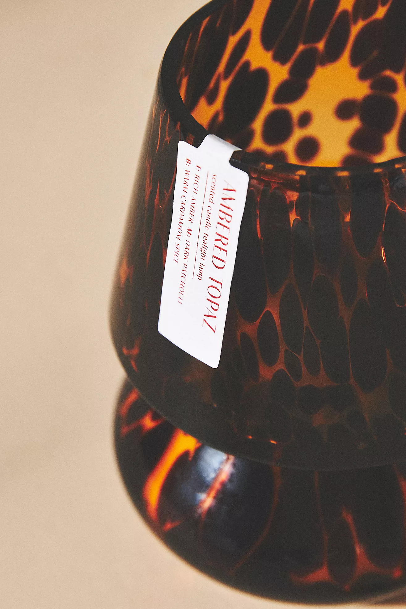 Cheena Woody Ambered Topaz Glass Mushroom Lamp Candle | Anthropologie (US)