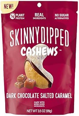SKINNYDIPPED Dark Chocolate Salted Caramel Cashews, 3.5 ounce, Resealable Bag, 5 count, Packaging... | Amazon (US)