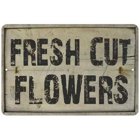 Fresh Cut Flowers Vintage Look Garden Chic 12 x 18 Matte Finish Metal 112180020011 | Walmart (US)