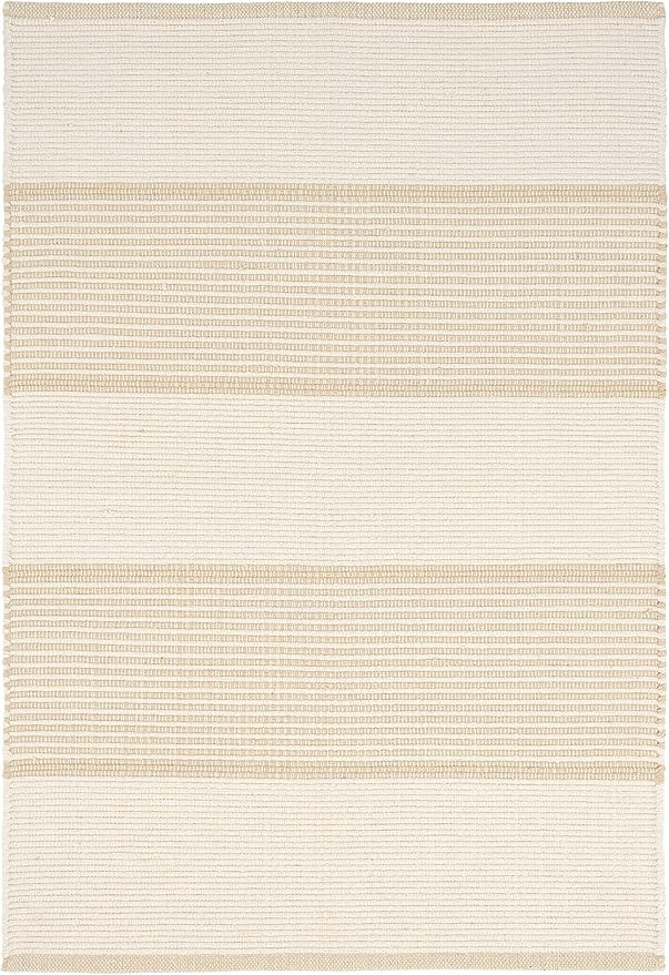 Dash and Albert La Mirada Cotton Area Rug - 9' x 12' Wheat - Striped Handwoven Accent Rug - Durab... | Amazon (US)