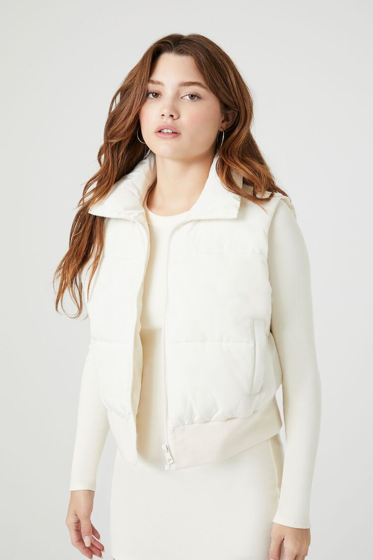 Cropped Funnel Neck Puffer Vest | Forever 21 (US)