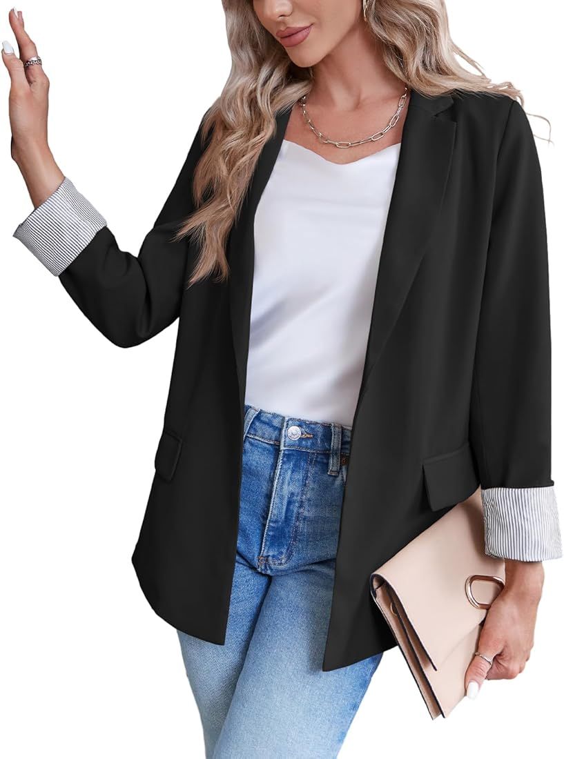 Cicy Bell Women's Casual Business Blazers Lightweight Work Office Long Blazers Jackets | Amazon (US)