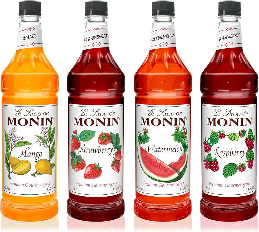 Monin - Summer Variety Pack, Fruit Flavored Syrup, Mango, Strawberry, Raspberry, & Watermelon Syr... | Amazon (US)