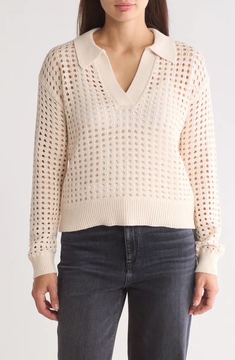 French Connection Manda Pointelle Pullover Sweater | Nordstromrack | Nordstrom Rack