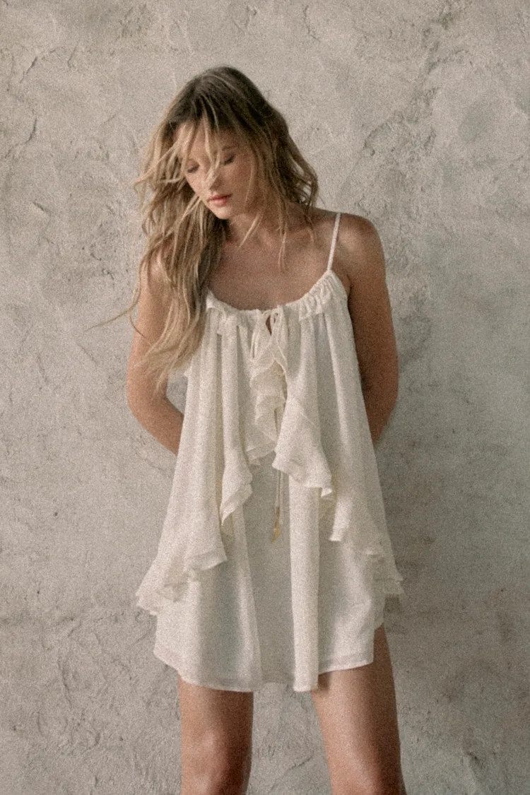 Nessie Ivory Sleeveless Ruffled Mini Dress | Lulus