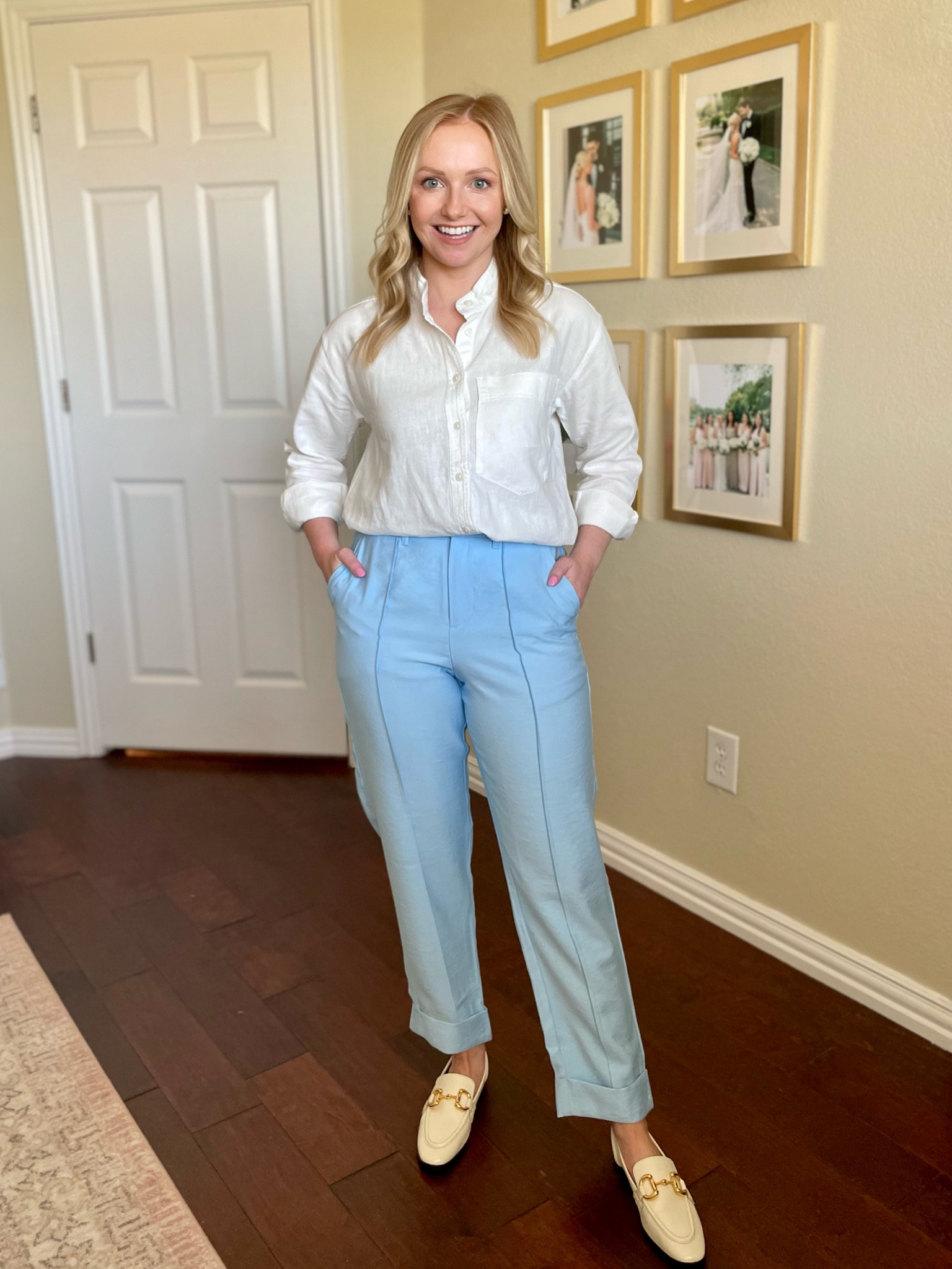 Wearing a 0 in pants | blue pants, work pants, workwear, teacher outfit, spring pants 

#LTKFind #LTKworkwear #LTKSeasonal
