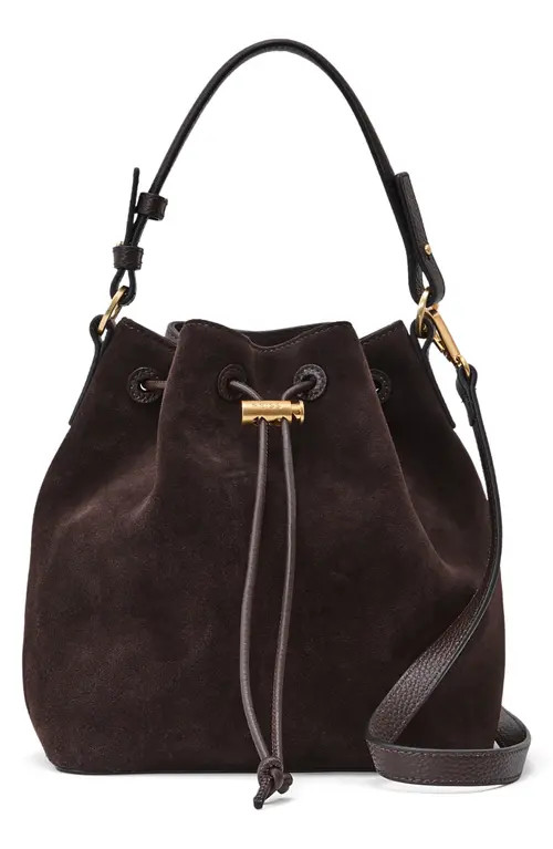 Reiss Esther Leather Bucket Bag in Chocolate at Nordstrom | Nordstrom