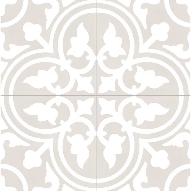 allen + roth Annabelle Gray 8-in x 8-in Glazed Porcelain Encaustic Standard Floor and Wall Tile (... | Lowe's
