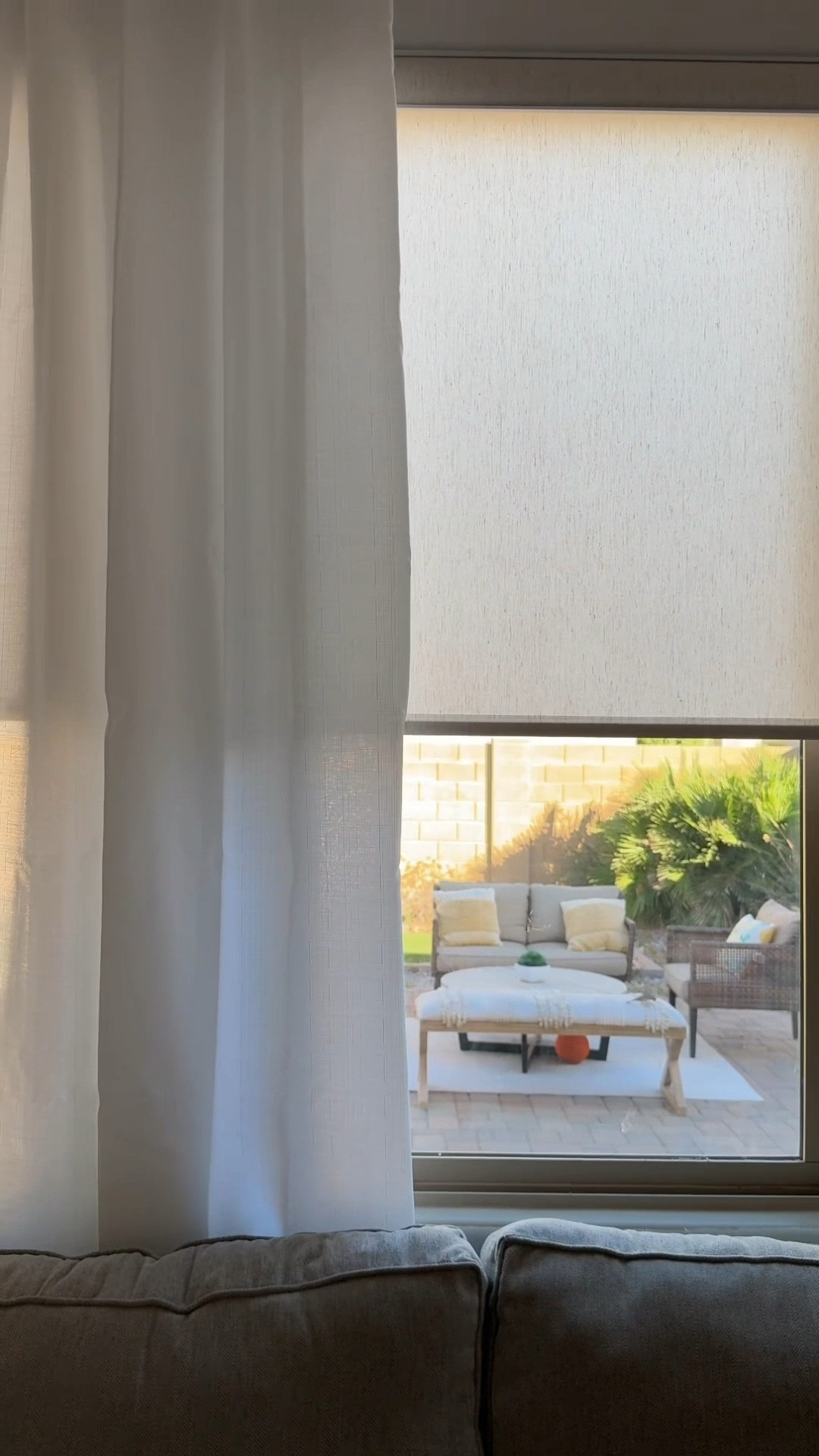 My mornings now with @TWOPAGES  >> 
These motorized shades as a home owners dream. I’m not stepping over kids to yank of blinds or flipping them back and forth depending on the glare- I have the perfect shade all day long with the click of a remote.☀️☕️
. 
.
 #twopageshome #twopagescurtains #homedecor #windowshades 

#LTKmorningroutine #LTKdayinmylife #LTKmomlife