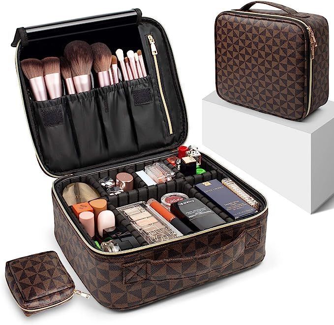 Makeup Bag,WDLHQC Upgraded Travel Makeup Organizers & Storage Case,Portable Make up Bag Cosmetic ... | Amazon (US)