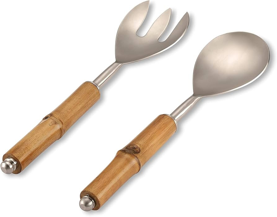 Folkulture Serving Utensils for Modern Cooking, Stainless Steel Salad Servers or Tongs, 12 Inch T... | Amazon (US)