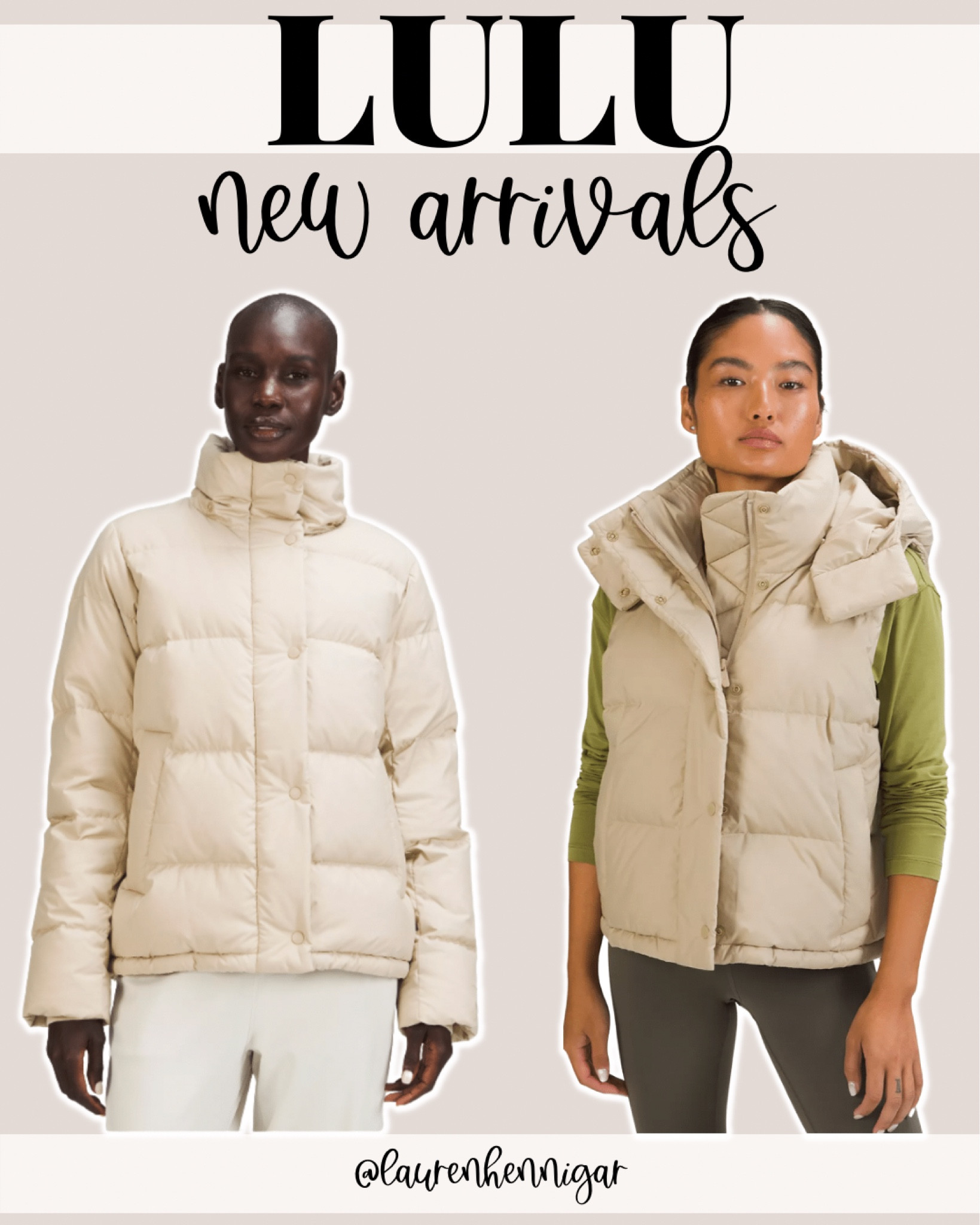 NEW LULULEMON ARRIVALS FOR FALL AND WINTER!!! new lulu lemon arrivals, lulu lemon puffer vest, puffer jacket, beige puffer, lulu lemon winter clothes, fall fashion, winter outfit, fall fit #lululemon

#LTKfit #LTKSeasonal #LTKstyletip