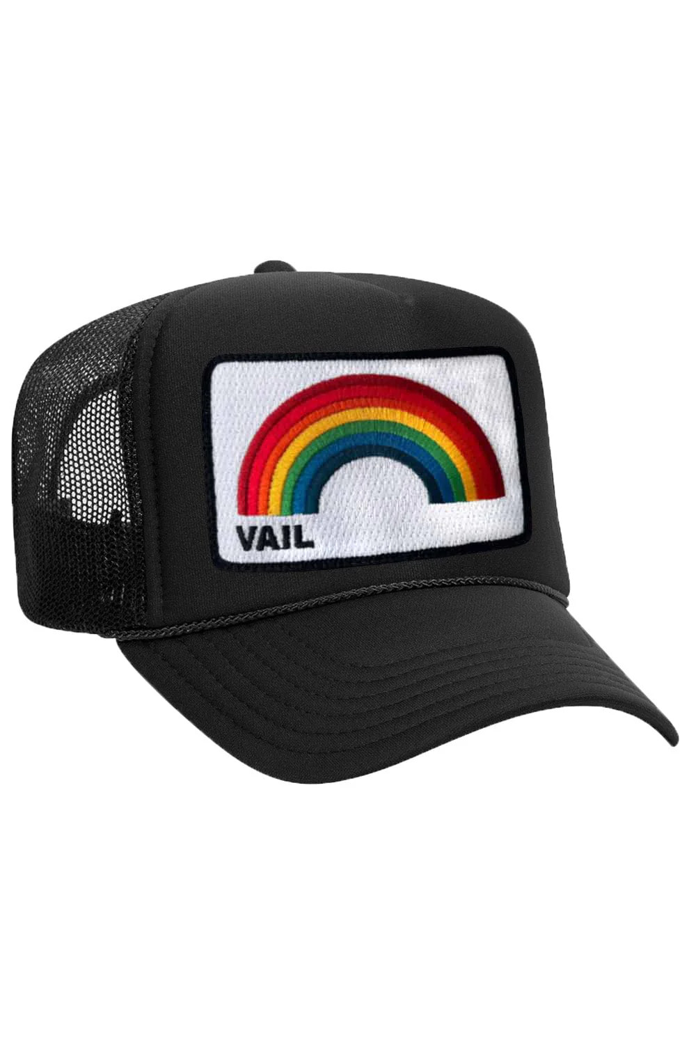 VAIL RAINBOW VINTAGE LOW RISE FOAM TRUCKER HAT | Aviator Nation