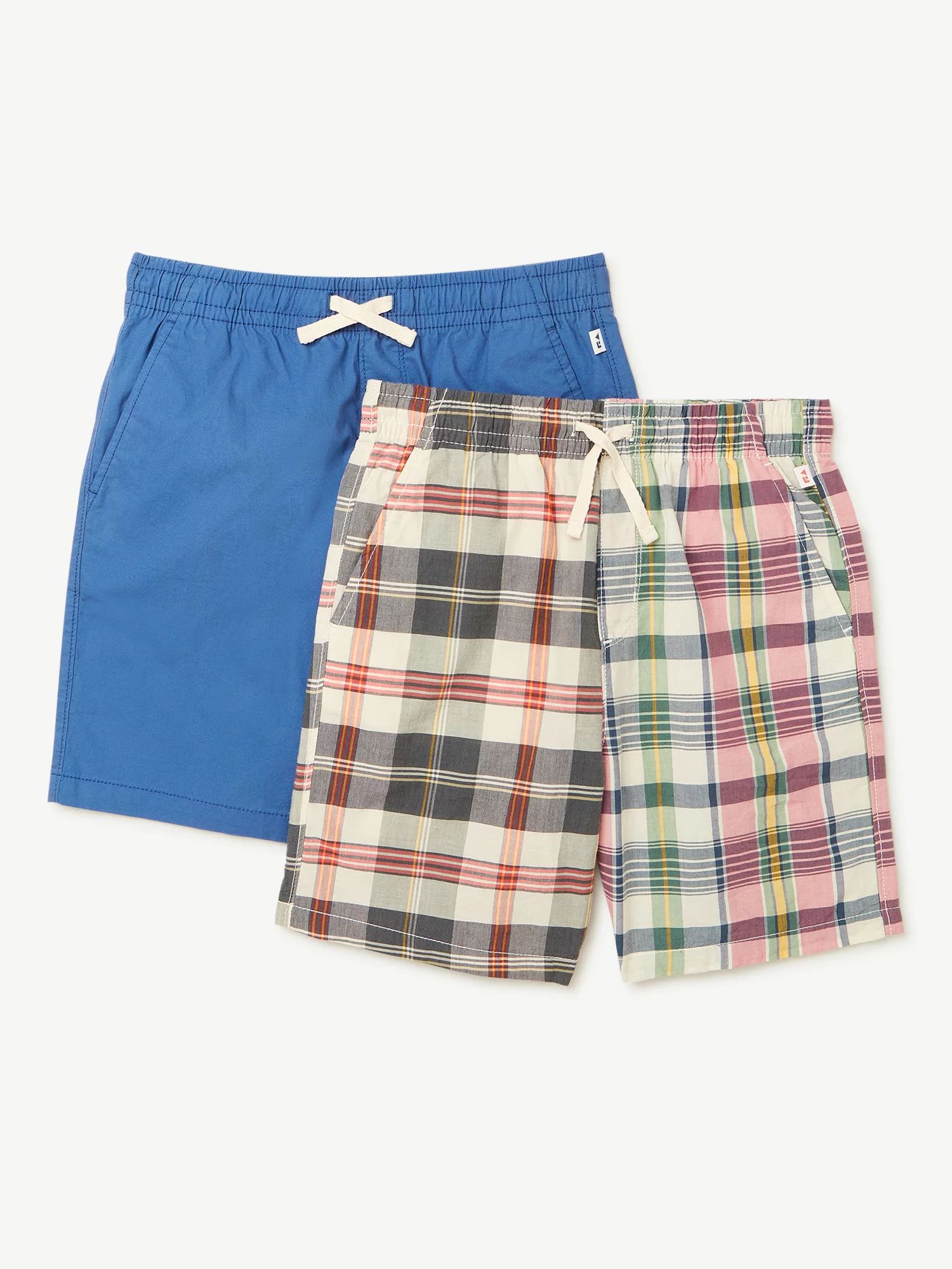 Free Assembly Boys Pull on Dock Shorts, 2-Pack, Sizes 4-18 - Walmart.com | Walmart (US)