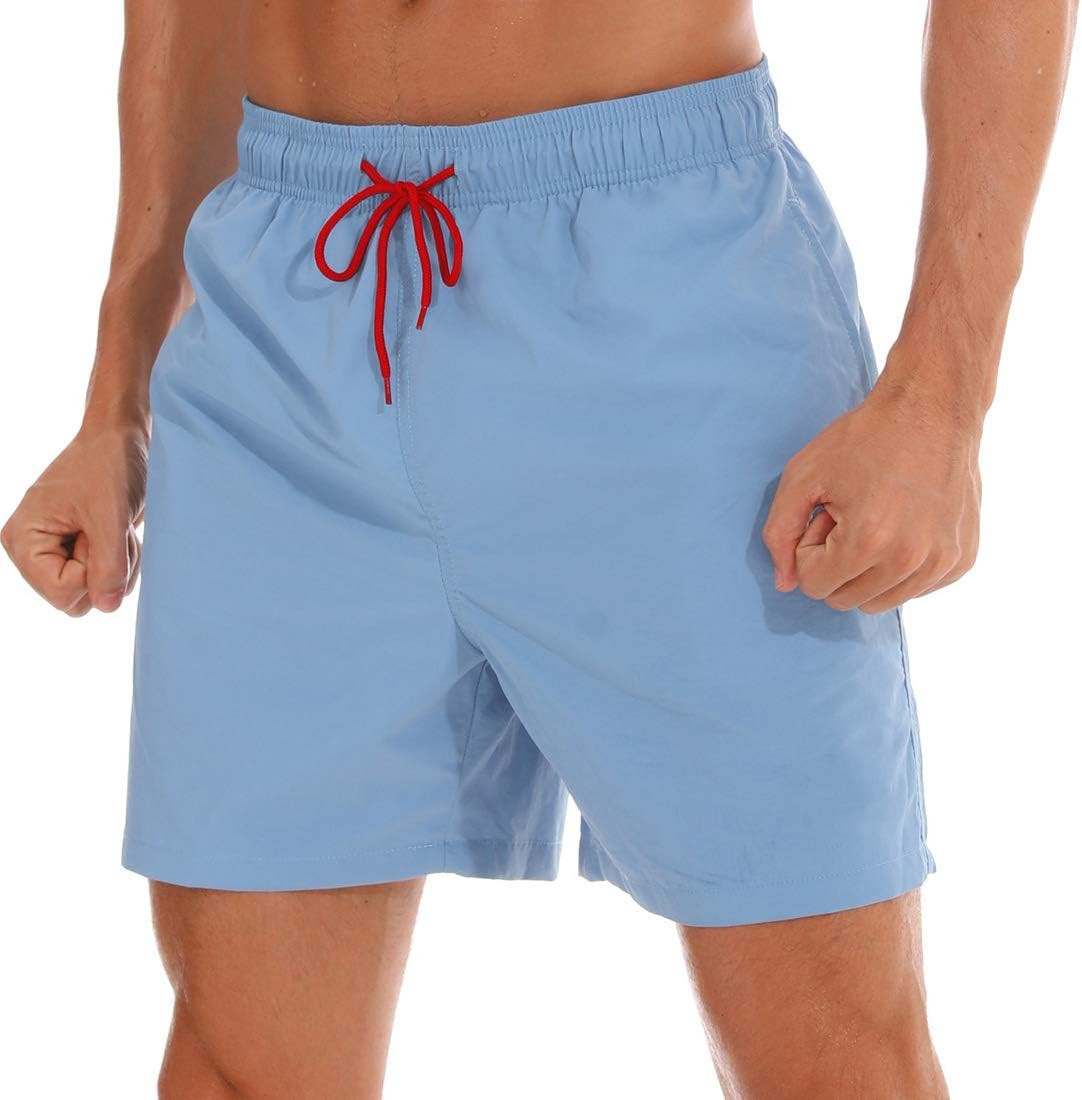 SILKWORLD Men's Swim Trunks Quick Dry Beach Shorts with Pockets | Amazon (US)