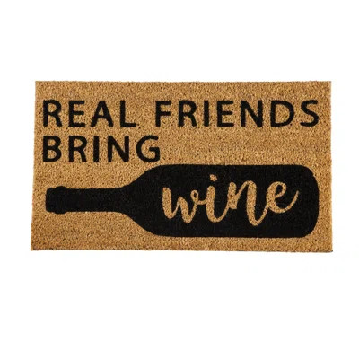 Karnig Real Friends Bring Wine 28 x 16 Non-Slip Indoor Door Mat Latitude Run® | Wayfair North America