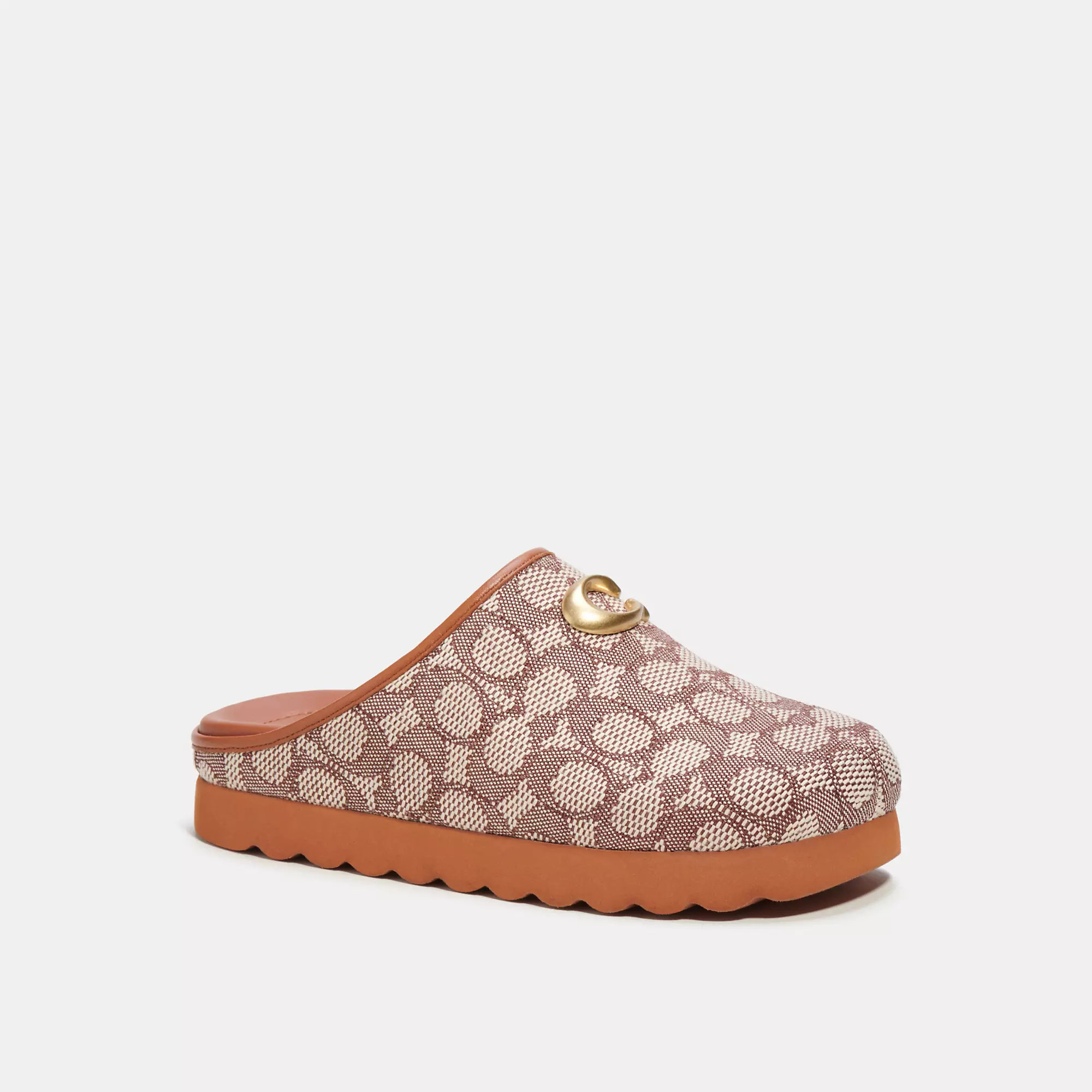COACH Hadley Slipper In Signature Textile Jacquard - Women's - Brown, Size: 5 | Coach Outlet CA