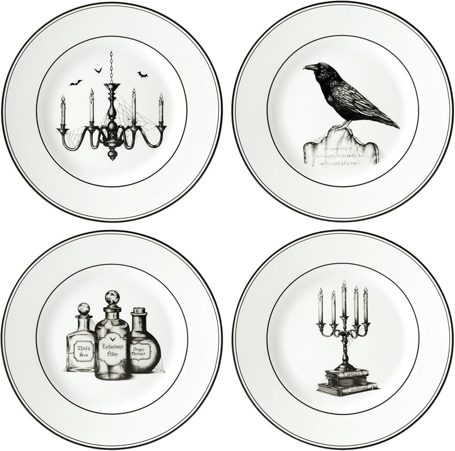 Lenox 891431 Vintage Halloween 4-Piece Dessert Plate Set, Halloween | Amazon (US)