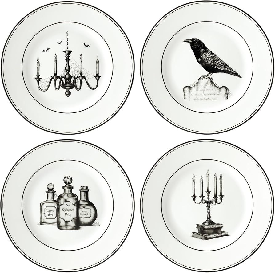 Lenox 891431 Vintage Halloween 4-Piece Dessert Plate Set, Halloween Decorations | Amazon (US)