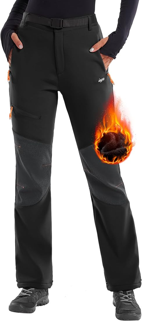 IUGA Snow Pants Womens Ski Hiking Pants Waterproof Outdoor Insulated Softshell Winter Fleece Line... | Amazon (US)