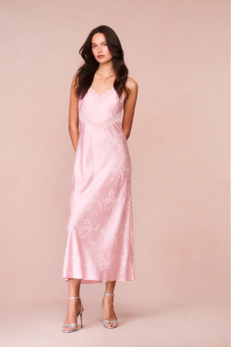 Serita Bow Jacquard Maxi Dress | LoveShackFancy