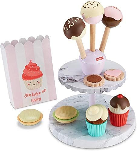 Amazon.com: Fisher-Price Cake Pop Shop - 24-Piece Pretend Dessert Bakery Play Set with Real Wood ... | Amazon (US)