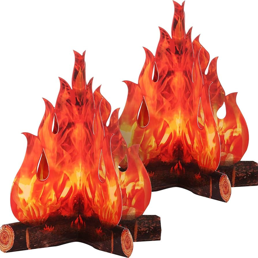 Boao Fake Fire Fake Flame Camping Decoration 3D Cardboard Campfire Centerpiece Artificial Flames ... | Amazon (US)