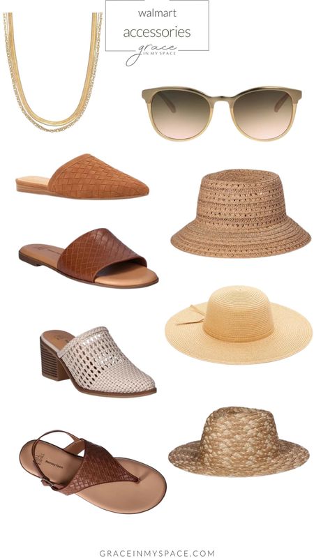 These @walmartfashion accessories are perfect for the season. #walmartpartner
I love the sun hats whether gardening or going out for the day. And these mules and sandals are so polished to dress up or dress down. #walmartfashion 

#LTKfindsunder100 #LTKshoecrush #LTKfindsunder50