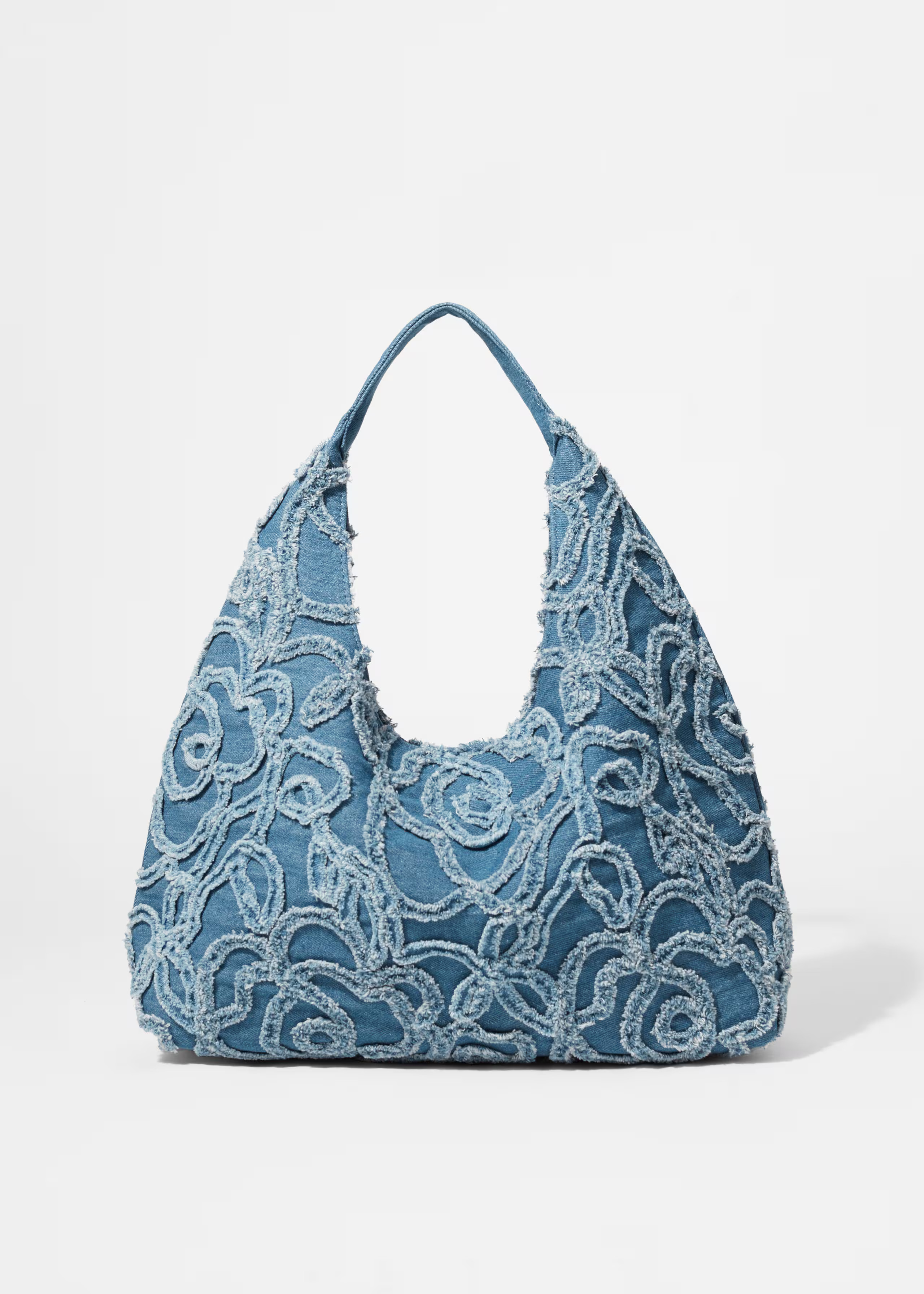 Small Appliquéd Denim Tote Bag - Denim Blue - & Other Stories GB | & Other Stories UK