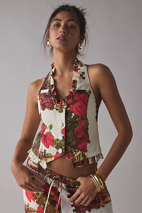 House Of Sunny The Rose Garden Halter Waistcoat | Urban Outfitters (US and RoW)