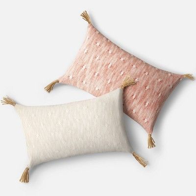 Oversize Woven Jacquard Lumbar Throw Pillow with Tassels - Threshold™ | Target