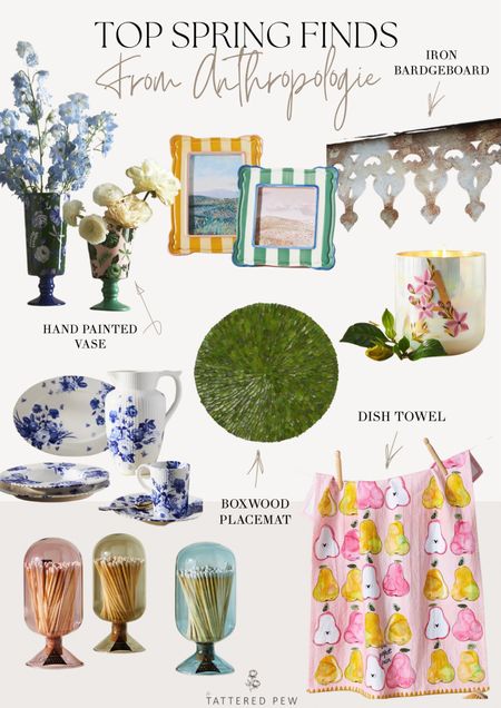 Shop my favorite Spring finds from Anthropologie! 

Graphic dish towels, glass match holders, persevered boxwood placemats, hand painted stone wear vase, iron bardgeboard, picture frames, monogram candle, blue and white ceramic dishes  

#LTKhome #LTKFind #LTKstyletip