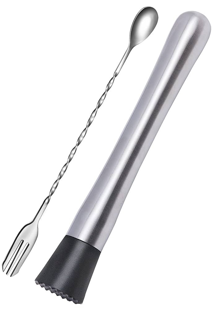 Ortarco 10 Inch Stainless Steel Muddler for Cocktail and 10 Inch Mixing Bar Spoon, 2 Pices Home B... | Amazon (US)