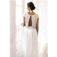 Matching Bridal Tops & Separates, Cap Sleeve Wedding Dress Satin Skirt Wedding Dress Set Alternative | Etsy (US)