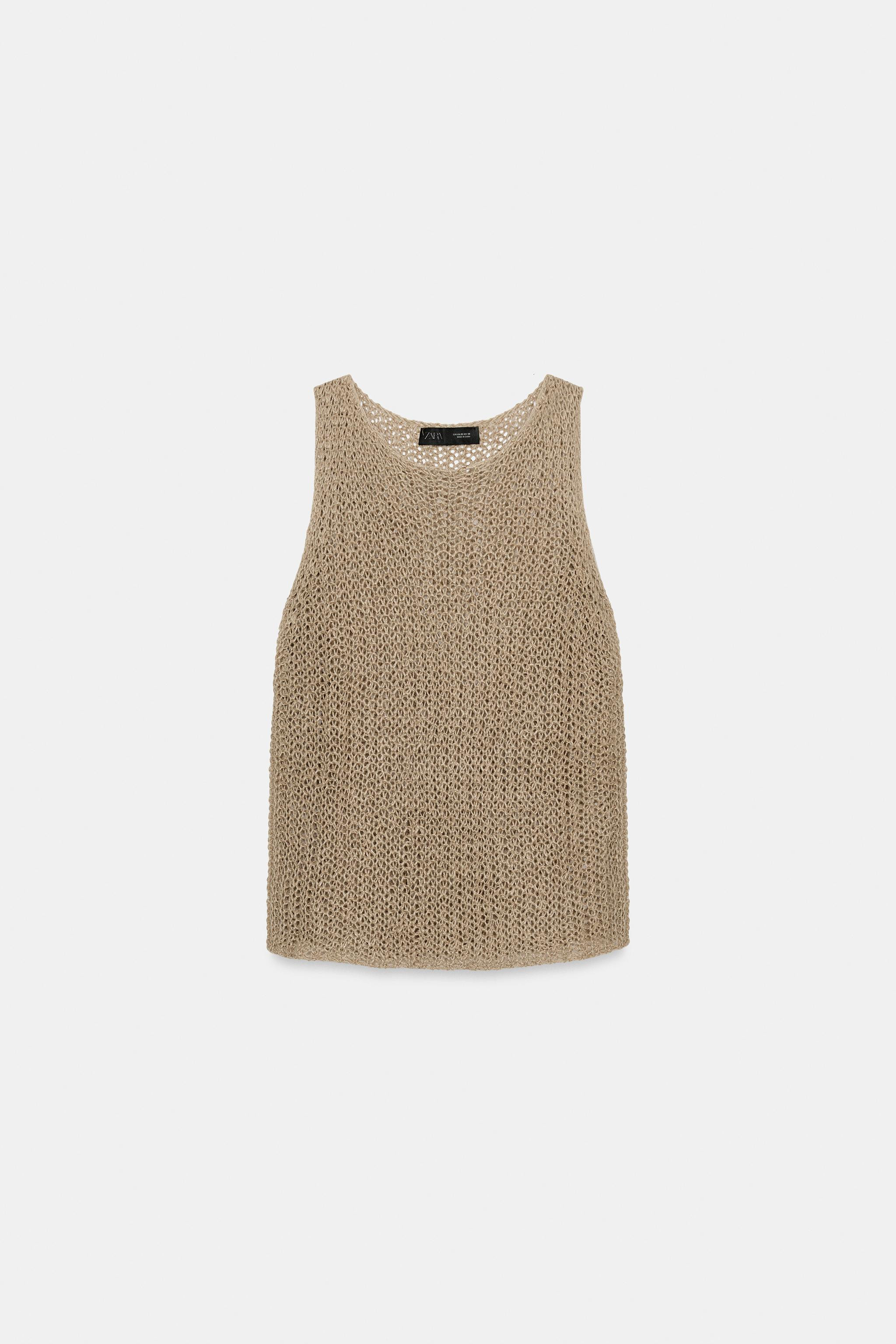100% LINEN CUTWORK TOP | Zara UK
