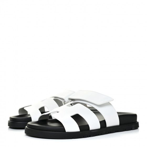 HERMES Calfskin Womens Chypre Sandals 35.5 White | FASHIONPHILE | Fashionphile