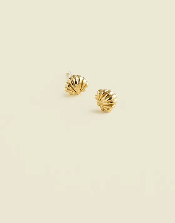 Demi-Fine Shell Stud Earrings | Madewell