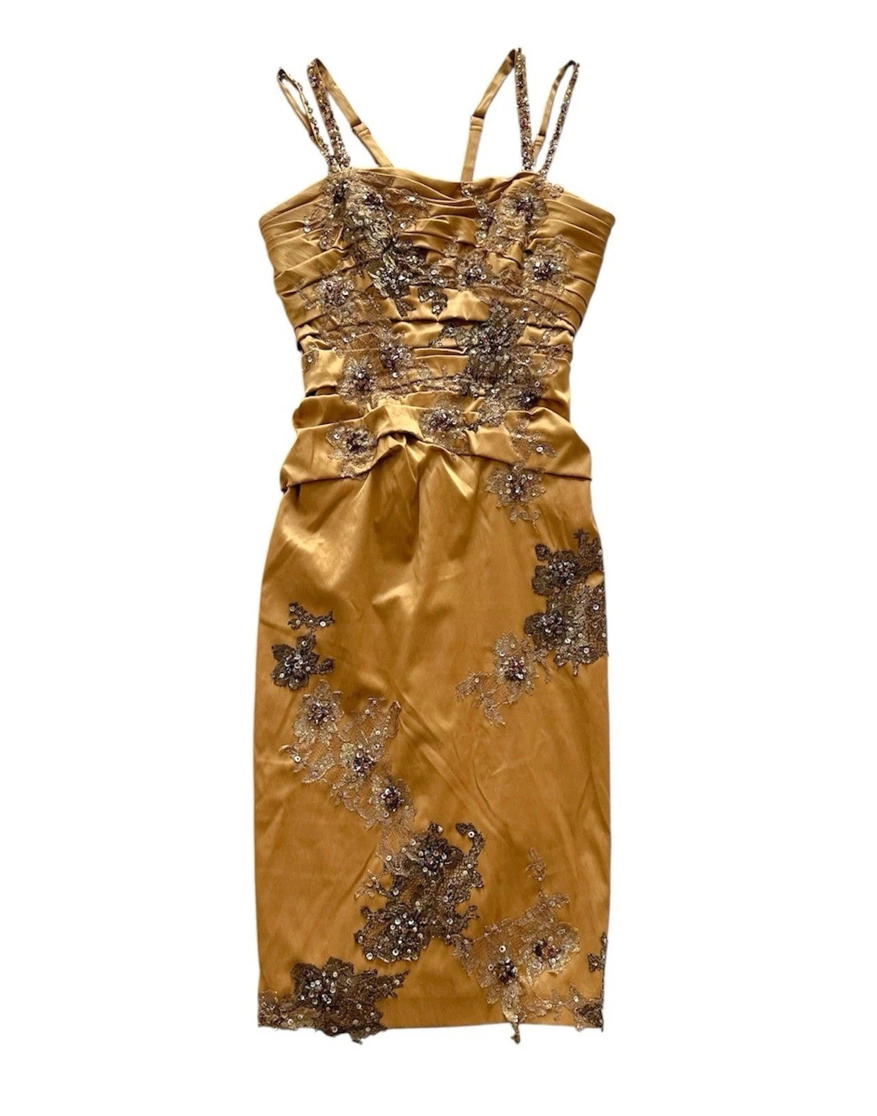 Vintage Y2K Gold Embellished Fairy Julian Joyce By Mandalay Beaded Dress Size XS | eBay | eBay US
