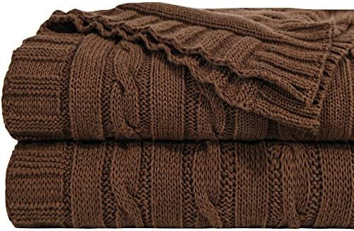 NTBAY 100% Pure Cotton Oversize (60x80) Cable Knit Throw Blanket, Super Soft Warm Knitted Throw B... | Amazon (US)