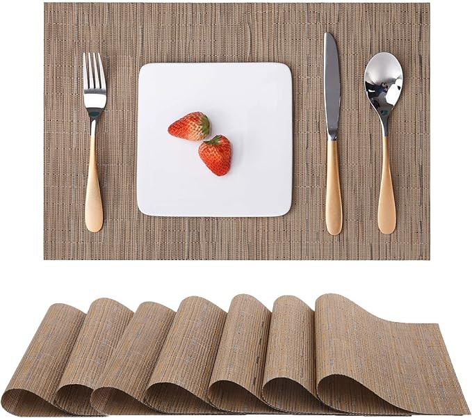 Myir JUN Place Mats, Table Mats Set of 8 Indoor Placemats Washable Non-Slip Heatproof Woven Place... | Amazon (US)